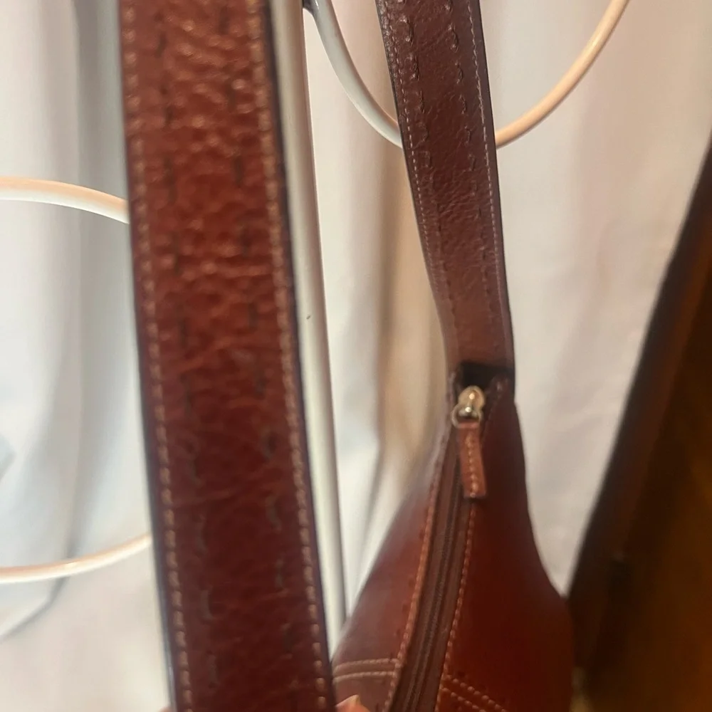 Fossil Vintage Rich Brown Leather Bag with Key Charm
